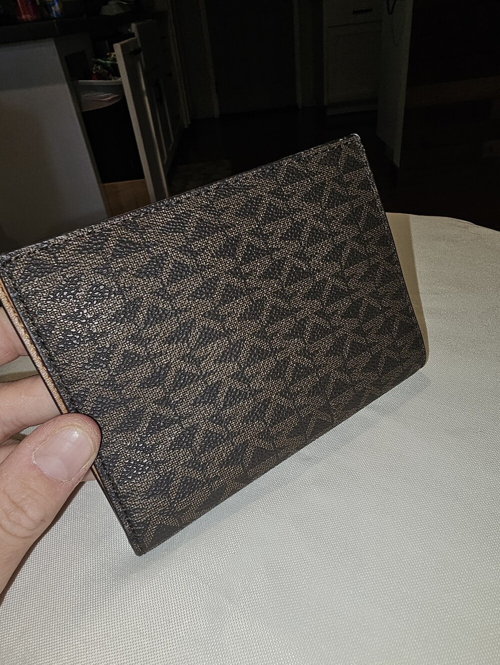 Michael Kors Brown Signature MK Monogram Passport Holder - Picture 3 of 3